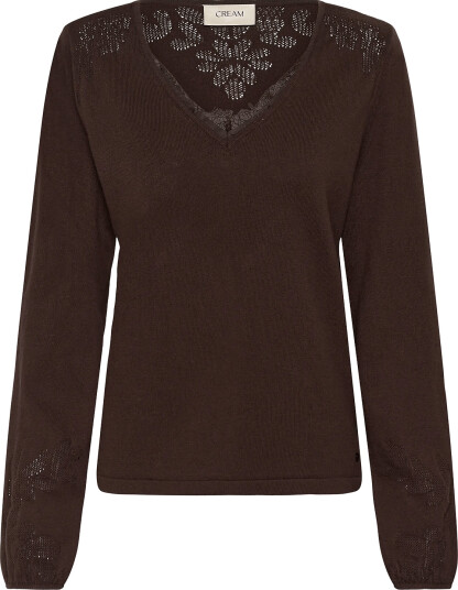 Cream Cranva Knit Pullover Brown XS