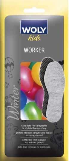 Woly  Kids Worker Filtsåle Light Grey Melange 34