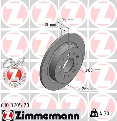 ZIMMERMANN 610.3705.20 Bremseskive