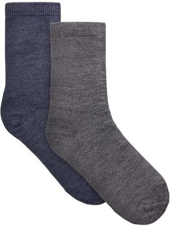 Name It Nkmwakta 2-pack ullsokker til barn Dark Grey Mel.