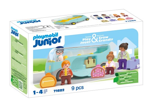 Playmobil Junior Flyplass Shuttle Buss 71682 Lekesett for Barn 1+ år med 9 Deler