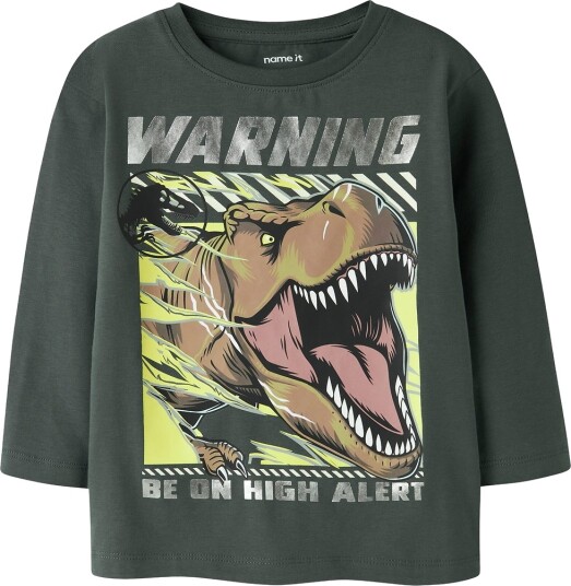 Name It Nmmjim Jurassic Ls Nreg Top Box Noos Sky Khaki green 98