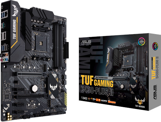 ASUS TUF Gaming B450-Plus II Hovedkort ATX med AMD AM4 og DDR4 ASUS TUF Gaming B450-Plus II Hovedkort ATX med AMD AM4 og DDR4