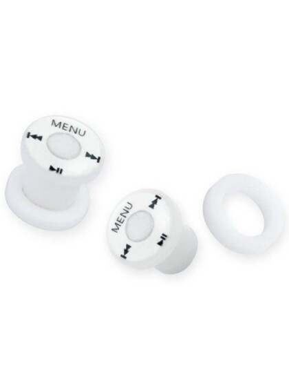 iPod Hvit Piercing Plugg Strl 10 mm
