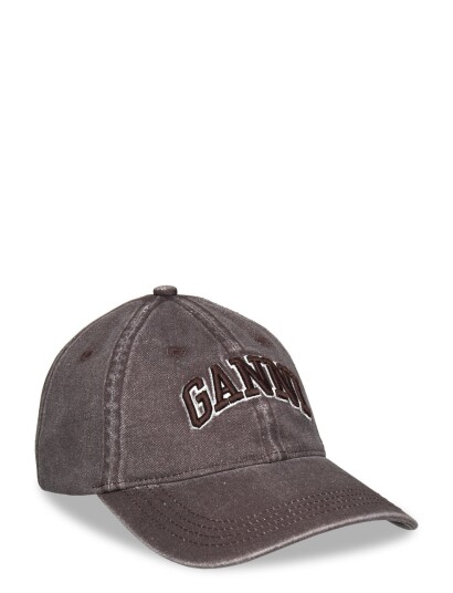 Ganni Washed Effect Baseball Cap Brown ONE SIZE Ganni Washed Effect Baseball Cap Brown ONE SIZE
