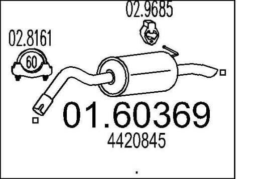 Bakre eksospotte MTS 01.60369