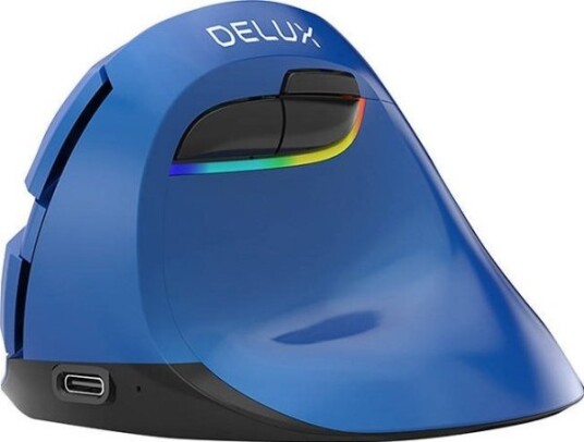Delux M618mini Bt/2.4G 4000Dpi Rgb Wireless Vertical Mouse (Blue) Delux M618mini Bt/2.4G 4000Dpi Rgb Wireless Vertical Mouse (Blue)