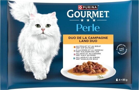 Gourmet Våtfôr Blandet Prøvepakke Perle Mix Vi 4 Sorter Duo Fra Land 4 X 85 G