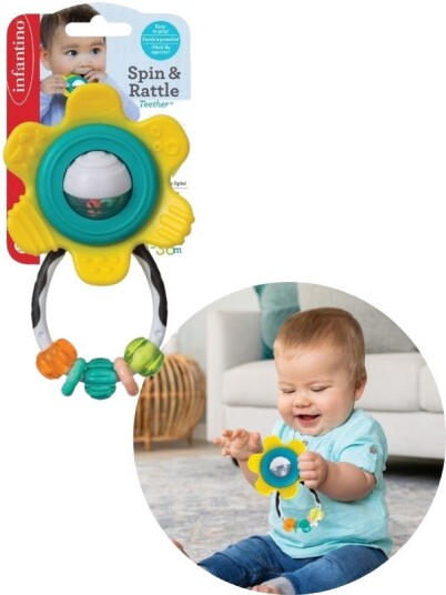 Bkids Infantino Biteleke Med Deler Som Snurrer Rangle