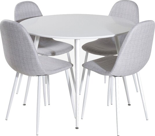 Venture Home   Spisegruppe Plaza med 4 stk spisestoler Polar   Hvit