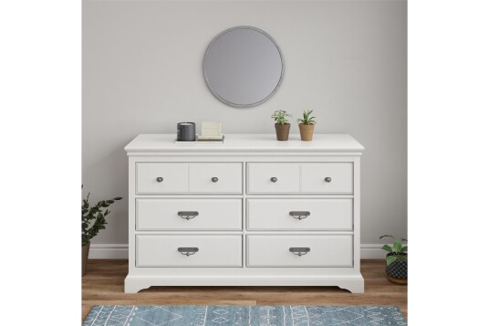 Kommode Bristol 151x49 cm 6 Skuffer Hvit Dorel Home