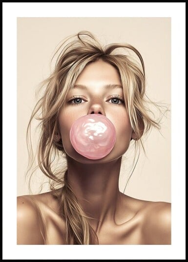 Bubble Gum Pop Portrait Plakat Plakat / 100x150cm