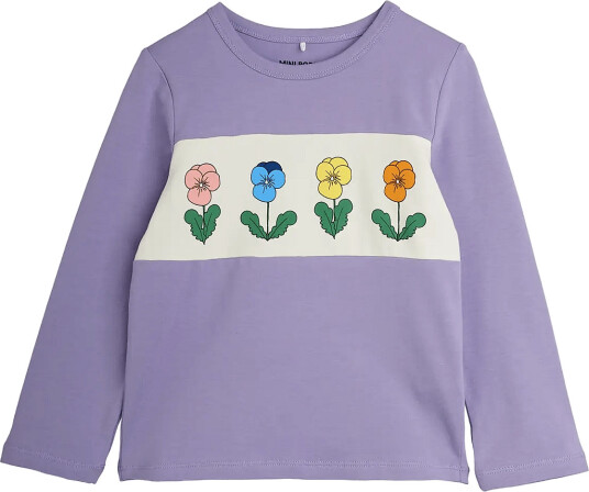 Mini Rodini Violas Panel Ls Top Purple 116/122