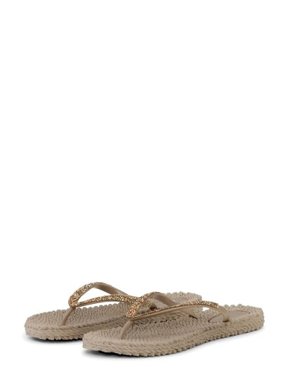 Ilse Jacobsen Flip Flops With Rhinestones Beige 36