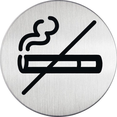 Durable Picto "No Smoking" 8,3 Cm Rund Sølv Rustfritt Stål