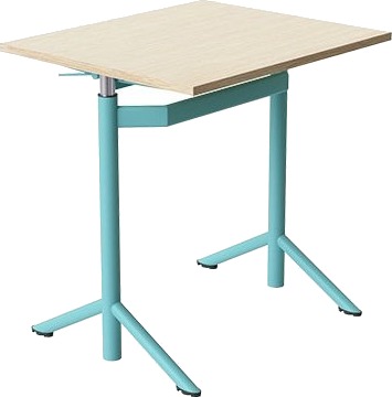 Elevbord Atlas 1132 700X600mm Lyddæmpende Eg Højtrykslaminat Turkis Stel Elevbord Atlas 1132 700X600mm Lyddæmpende Eg Højtrykslaminat Turkis Stel