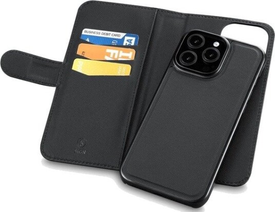 SiGN Wallet cover 2-in-1 for iPhone 16 Pro - Black