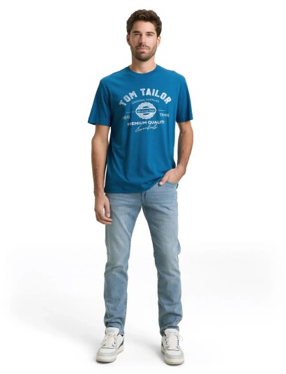 Tom Tailor Logo Tee Blue M
