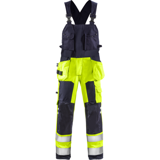 Fristads Hängslebyxa Flamestat 1075 Aths, Klass 2 Varsel Gul/marinblå C44