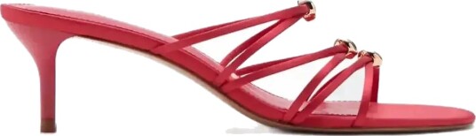 Mango Satin Strap Heeled Sandal Red 36 Mango Satin Strap Heeled Sandal Red 36