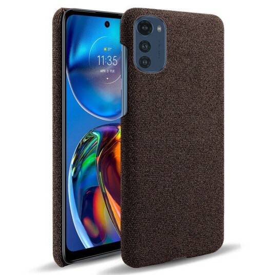 INCOVER Motorola Moto E32 / E32s Stoff Plast Deksel - Brun