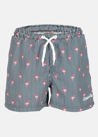 Blount & Pool Beachshorts Jr Navy Stripe Flamingo 120 Badebukser