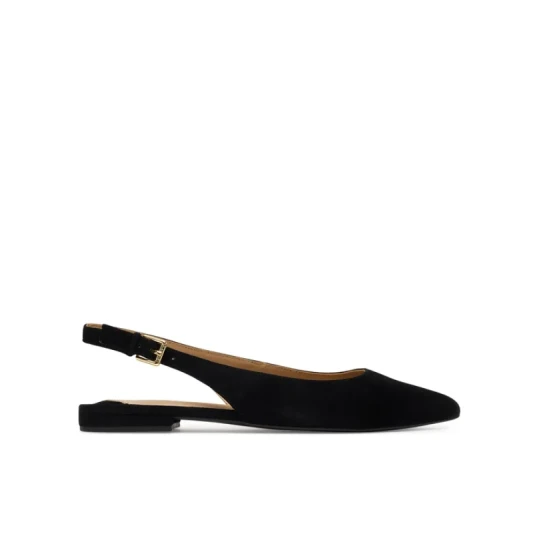 Lauren Ralph Lauren Londyn Suede Slingback Flat - Black - 36 Lauren Ralph Lauren Londyn Suede Slingback Flat - Black - 36