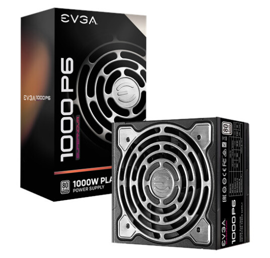 EVGA SuperNOVA 1000 P6 Strømforsyning (PSU) - 1000 Watt - 135 mm - 80 Plus Platinum sertifisert