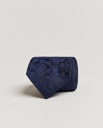 Amanda Christensen Silk Tonal Paisley Tie 8 cm Navy
