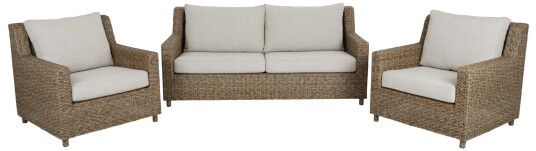 Brafab Sandkorn sofagruppe Natur med sand pute 2,5-seter sofa & 2 lenestoler