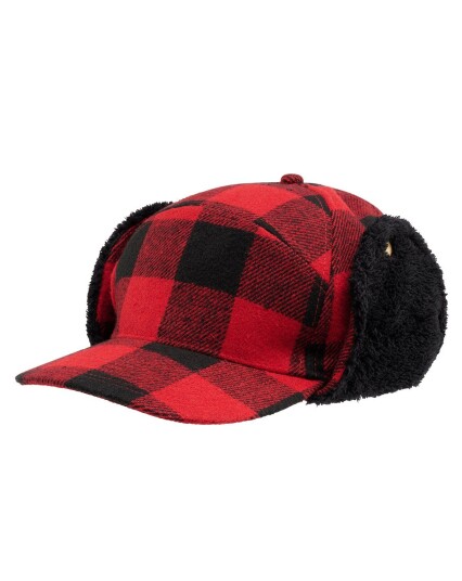 Brandit Flanell Vintercaps Svart, Rød Brandit Flanell Vintercaps Svart, Rød