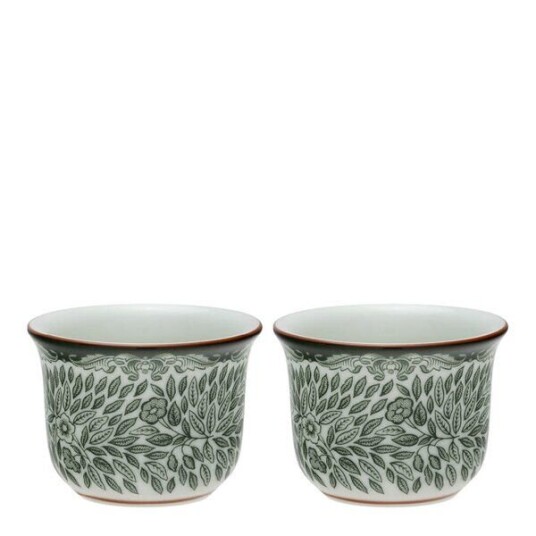 Rörstrand   Ostindia Floris eggeglass 5,5 cm 2 stk grønn