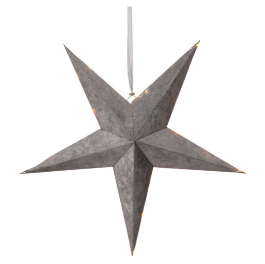 Star Trading Fløyelsstjerne + lyslenke Grå 1711671-01-0 1576090-01-0