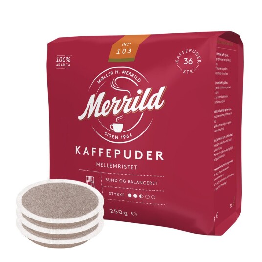 Senseo Merrild (medium kopp) til Senseo. 36 puter Senseo Merrild (medium kopp) til Senseo. 36 puter