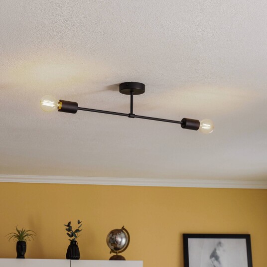 HELam Taklampe Cambridge 2 lyskilder svart