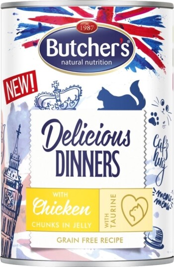 Butcher'S Delicious Dinners Kylling I Gelé Våtfôr 400 G