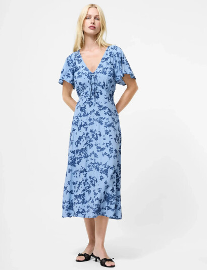 French Connection Isla Lizzie Crepe S/S V Nk Dre Blue 36 French Connection Isla Lizzie Crepe S/S V Nk Dre Blue 36