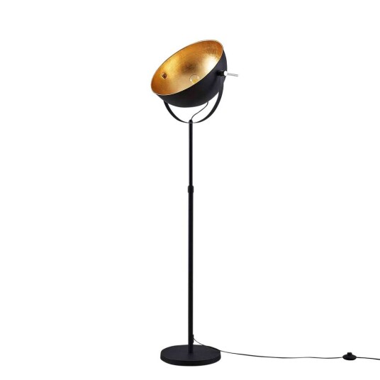 Lindby Gulvlampe Muriel 1 lyskilde svart/gull
