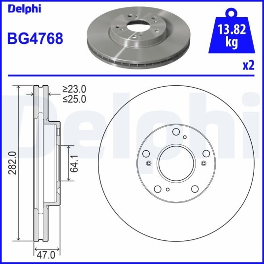 Bremseskive DELPHI BG4768