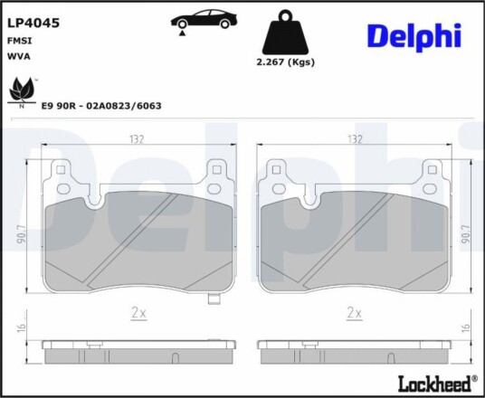 Bremseklosser DELPHI LP4045