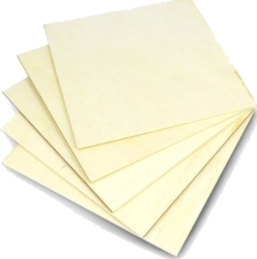 Poplerfinér 3mm 200x200mm – sett med 5 plater