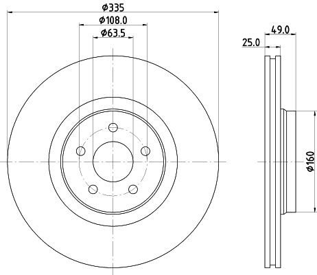 Bremseskive HELLA 8DD 355 134-631