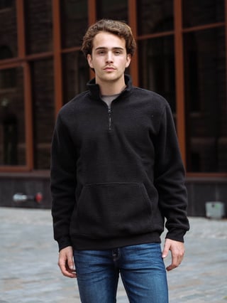 Only & Sons Emilio Reg Teddy Zip Sweat Sort XL Only & Sons Emilio Reg Teddy Zip Sweat Sort XL