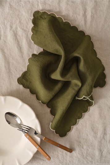 Ellos Home Servietter Malva Scallop 40x40 cm 2 pk Grønn