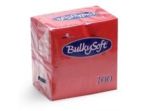 Serviet Bulkysoft 24X24 Cm 2-Lag Rød,20 Pk X 100 Stk