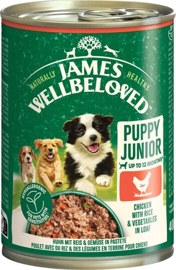 James Wellbeloved våtfôr Hypoallergenic Junior Dog i paté kylling 12 x 400 g