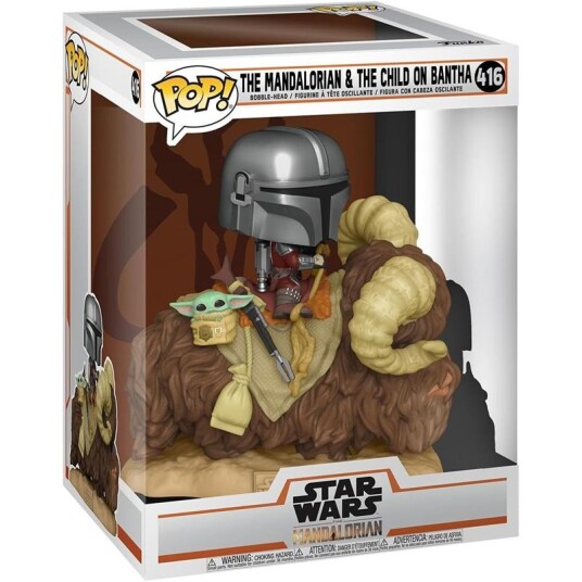 Funko POP! Deluxe Star Wars Mando on Bantha with Child in Bag Toy Figure 17.1 cm Funko POP! Deluxe Star Wars Mando on Bantha with Child in Bag Toy Figure 17.1 cm