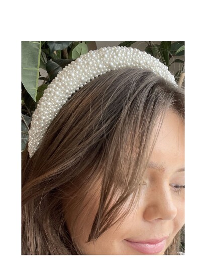 Pipol"s Bazaar Coco Beaded Headband White - White - ONE SIZE