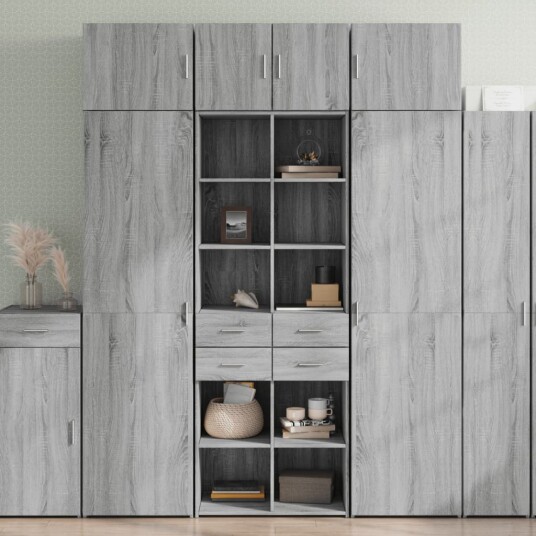  Highboard grå sonoma 70x42,5x185 cm konstruert tre 8721102655562