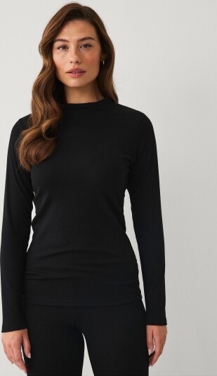 Áhkká   Termisk topp Baselayer Pointelle Halfcollar   Svart